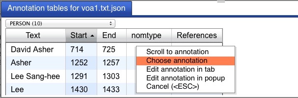 [choose mode in table]